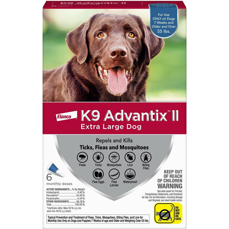 K9 Advantix 2 X-Large Dog 55lb+ 6 pack – Decker's Dog + Cat