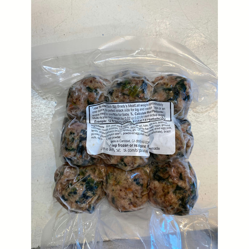 Big Brady's Dog Food - Pork & Vegetable Meatballs