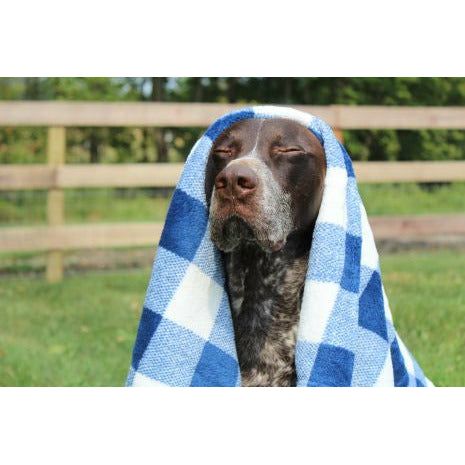 Tall Tails Navy Plaid Blanket 30x40