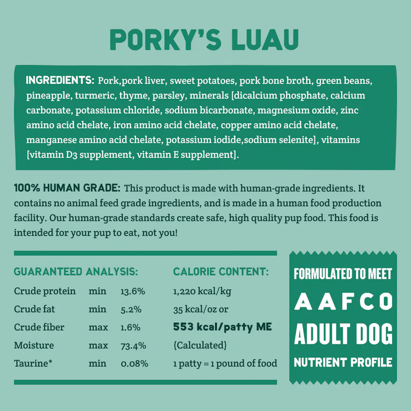 A Pup Above Porky's Porchetta Whole Food Cubies - Grain Free