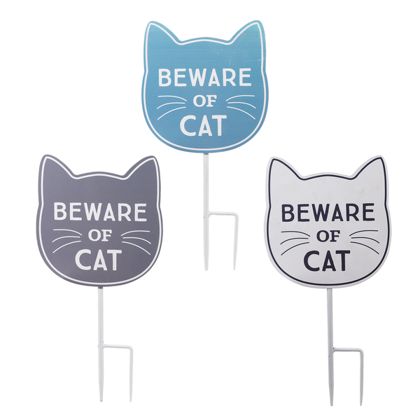 CBK Beware of Cat Mini Yard Stake