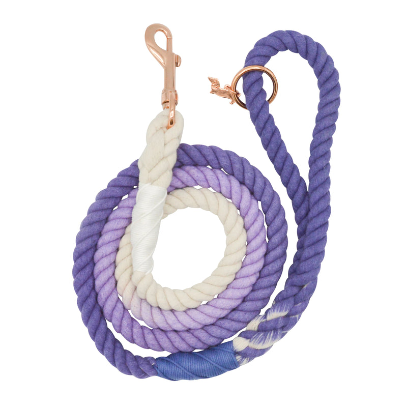 Sassy Woof Rope Leash - Ombre Purple