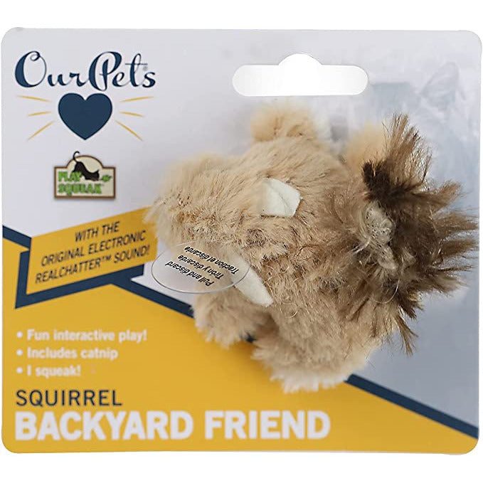 Our Pets Play N Squeak Backyard Squirrel Backyard Friend Cat Toy