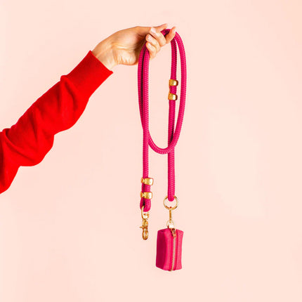 The Foggy Dog Marine Rope Leash - Hot Pink