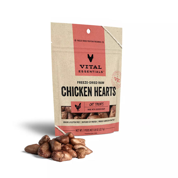 Vital Essentials Cat Freeze-Dried Raw Chicken Heart Treats 0.8oz