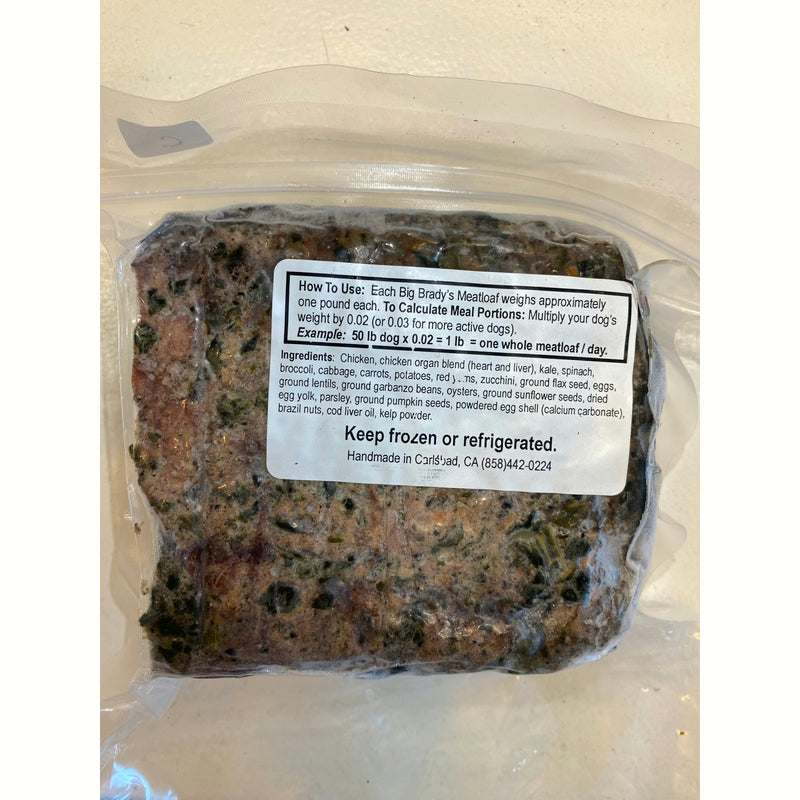 Big Brady's Dog Food - Chicken & Vegetable 1lb Meatloaf