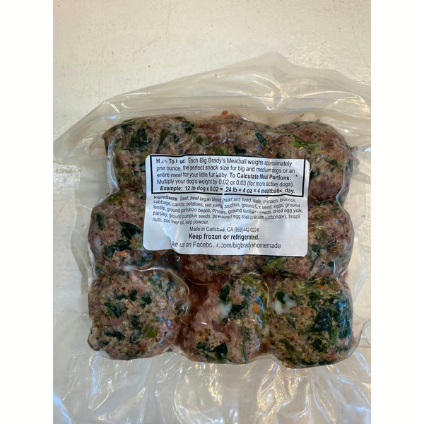 Big Brady's Dog Food - Beef & Vegetable Meatballs