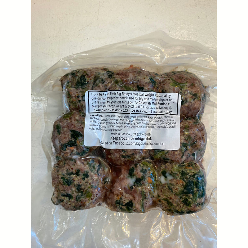 Big Brady's Dog Food - Beef & Vegetable Meatballs