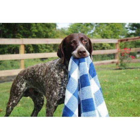 Tall Tails Navy Plaid Blanket 30x40
