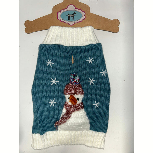 Canine Brands Snowman Sweater Blue/White