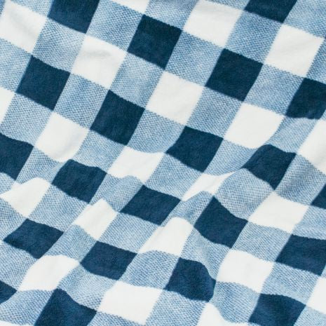 Tall Tails Navy Plaid Blanket 30x40