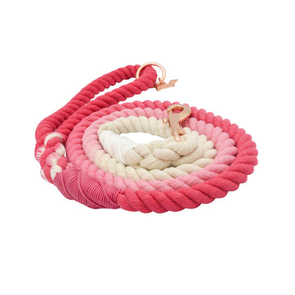 Sassy Woof Rope Leash - Ombre Pink