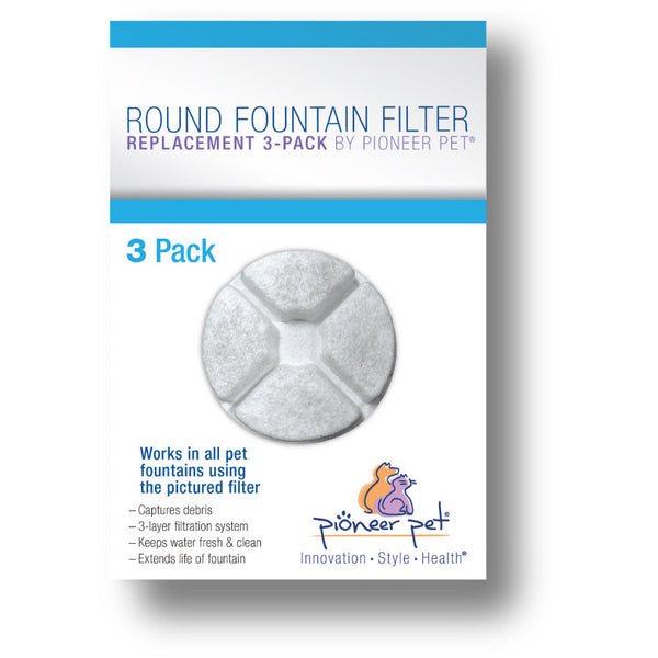 Pioneer Pet Round Filter for Vortex Fountains 3pack