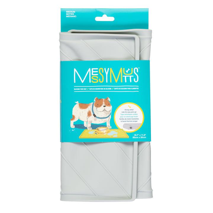 Messy Mutts Silicone Bowl Mat - Light Grey